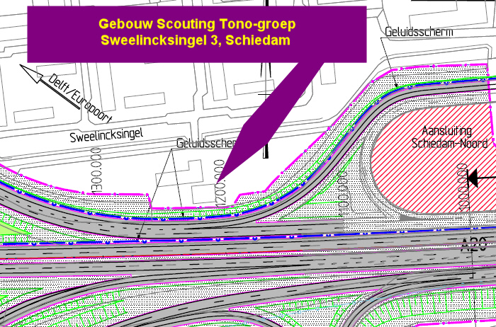 Tekening afkomstig uit het Voorlopige Trace Besluit van 18 maart 2010