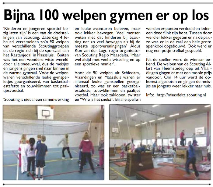 In de rubriek "jong" van de Maassluis Courant In de rubriek "jong" van de Maassluis Courant