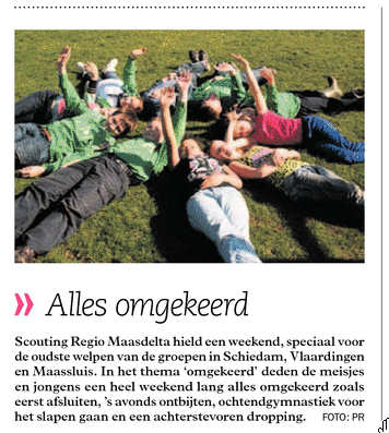 In het Nieuwe Stadsblad een artikel over het kaderweekend