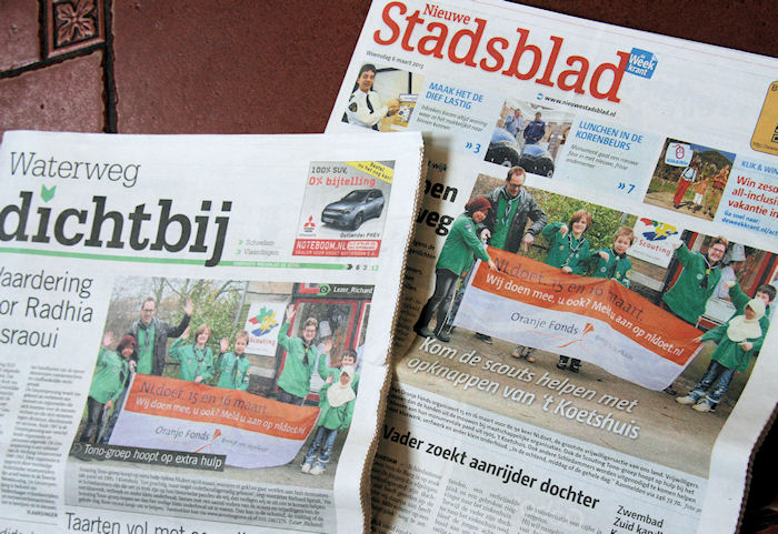 Twee keer de voorpagina Twee keer de voorpagina