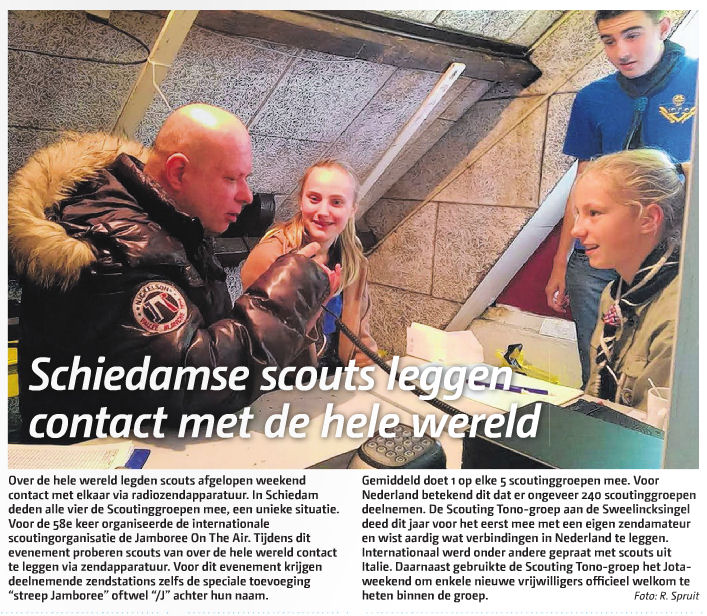Deze foto van de Jota prijkte op de voorpagina van het Nieuwe Stadsblad van 21 oktober 2015. Foto: Richard Spruit