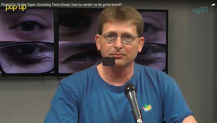 Richard Spruit in Onder Ogen van Popup TV over de Brand bij de Scouting Tono-groep