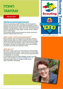 De Tono Tamtam van februari 2023 van de Scouting Tono-groep Schiedam